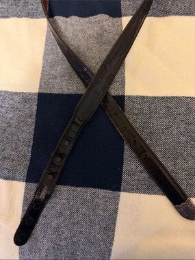 Lucchese Black Leather Belt with Embossed Detail